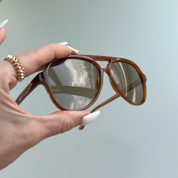 Brown Aviator Sunglasses main image 6